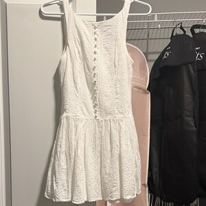 White Sleeveless Textured Dress XXS